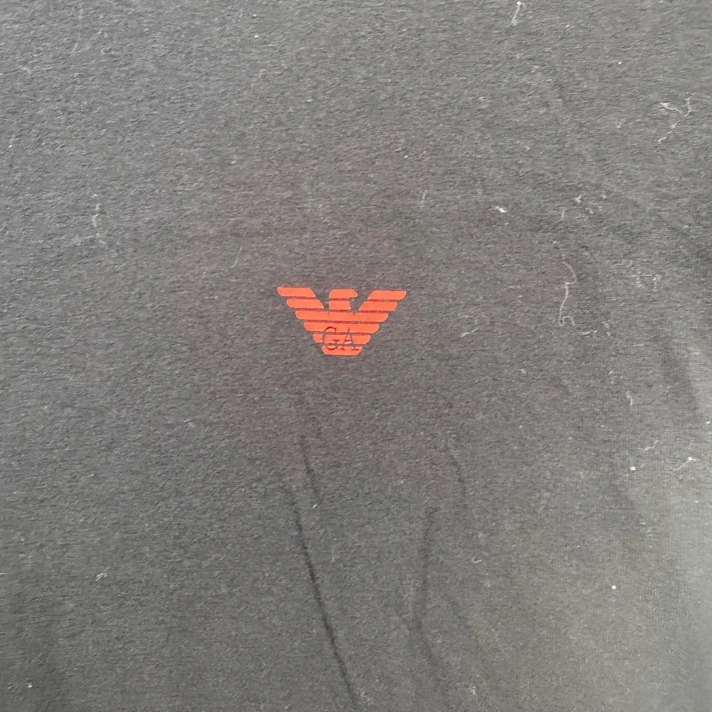 Emporio Armani Long Sleeve Shirt Mens Large Black Good Back Graphic Logo Tee